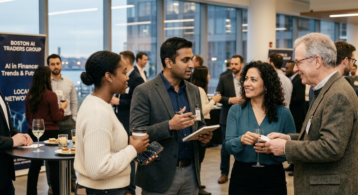 People talking at a local community gathering